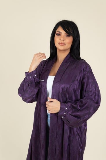 عباية يانيس كريب جاكار أوربي مع فصوص