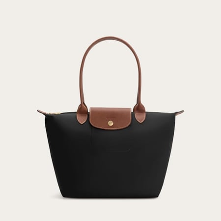 شنطة نسائية شنطة بحجم متوسط قماش مع جلد