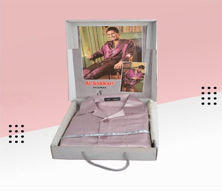 بجامة حرير رجالي 5 قطع 3988-لورا اونلاين-