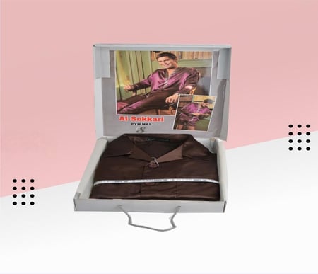 بجامة حرير رجالي 5 قطع 3988-لورا اونلاين-