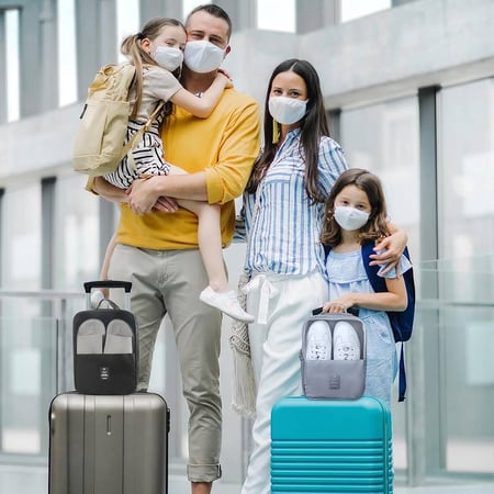 شنطة لتنظيم أغراض السفر قطعة لحفظ أحذيتك وملابسك متعددة الاستخدامات ومقاومة للماء،اسود