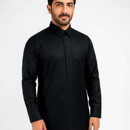 ثوب سعودي شتوي أسود ماركة الأصيل متجر التويجري