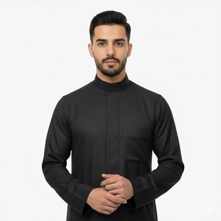 ثوب رجالي شتوي سحاب ساده - راكز