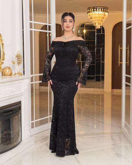 فستان همس الفخامة (اسود)