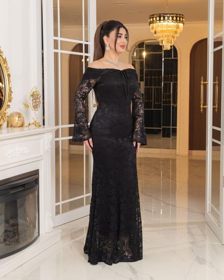 فستان همس الفخامة (اسود)