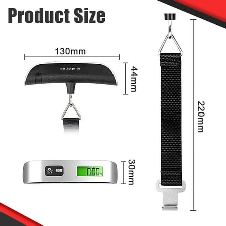 ميزان رقمي لوزن الحقائب – شاشة LCD دقيقة حتى 50 كجم