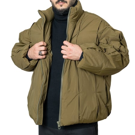 جاكيت نفخ رجالي - زيتي