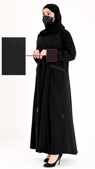عباية جيوب كم مقلوب اسود