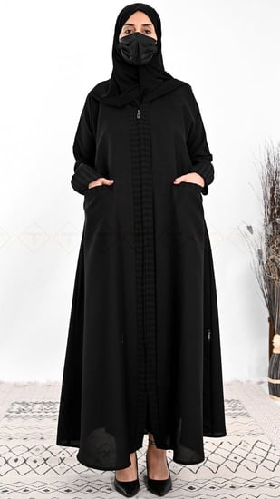 عباية نص كلوش بجيوب عملية أنيقة