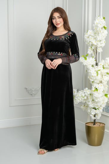 فستان مخمل تراثي ريفا