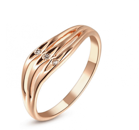 خاتم نسائي مطلي بالذهب مقاس 7 أمريكي