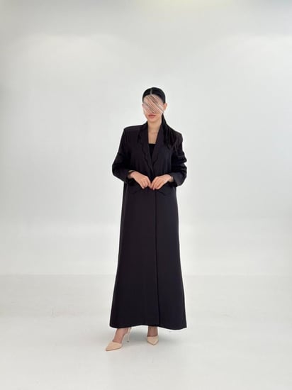 عباية | بليزر عفافة بقماش كريب باربي  بنفسجي غامق