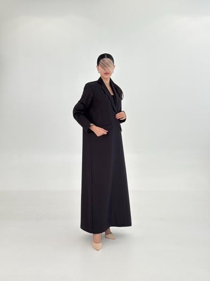 عباية | بليزر عفافة بقماش كريب باربي  بنفسجي غامق