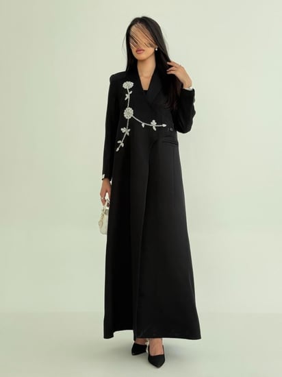 بليزر سمر بقماش كريب ايطالي شك فضي