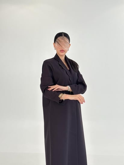 عباية | بليزر عفافة بقماش كريب باربي  بنفسجي غامق