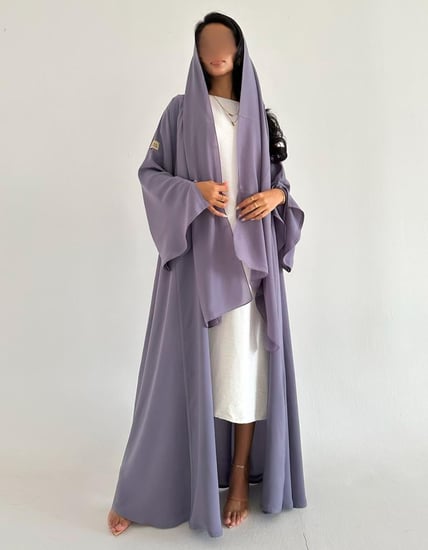 كريب لافندر ياباني عملي كلوش اكمام كلوش