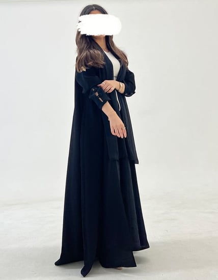 عباية جاكار كلوش أكمام بأزرار