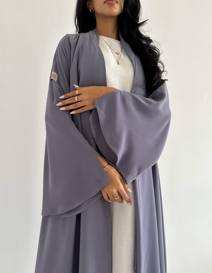 كريب لافندر ياباني عملي كلوش اكمام كلوش