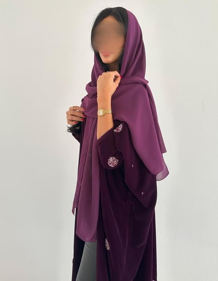 مخمل مطرز يدوي ربع بشت