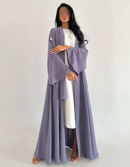 كريب لافندر ياباني عملي كلوش اكمام كلوش