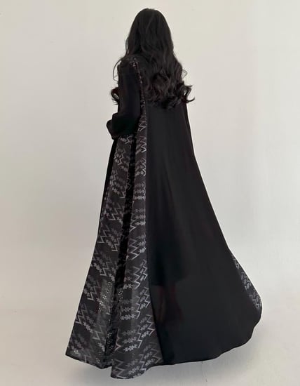 كريب ولنن هندي مطرز كلوش