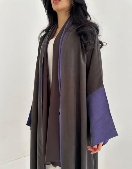 حرير بودرة ياباني نص كلوش عملي اللون بني وموف