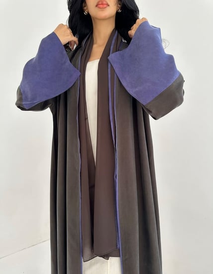 حرير بودرة ياباني نص كلوش عملي اللون بني وموف