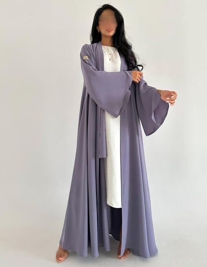 كريب لافندر ياباني عملي كلوش اكمام كلوش