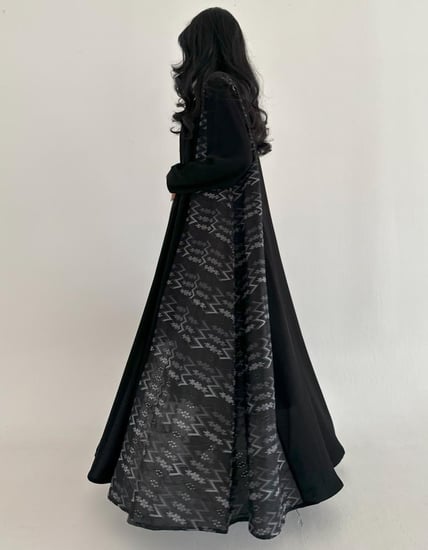 كريب ولنن هندي مطرز كلوش