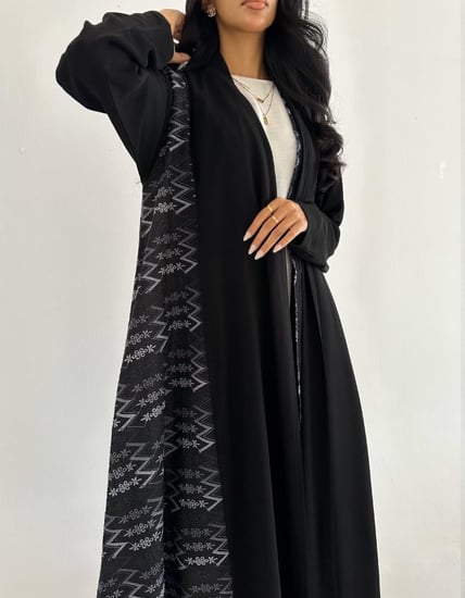 كريب ولنن هندي مطرز كلوش