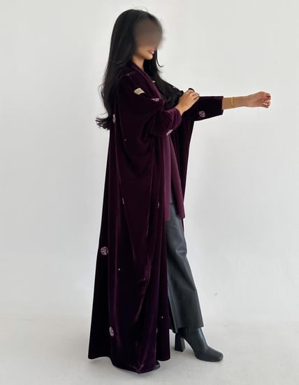 مخمل مطرز يدوي ربع بشت