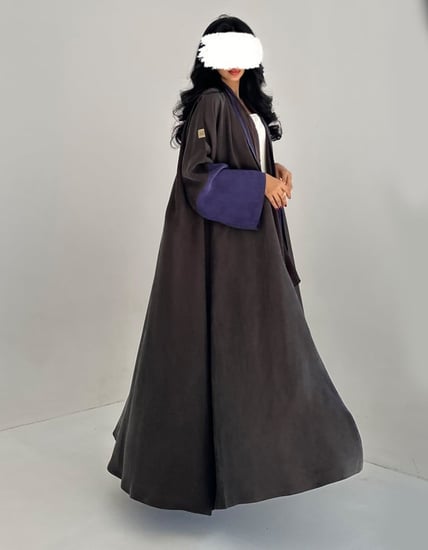 حرير بودرة ياباني نص كلوش عملي اللون بني وموف