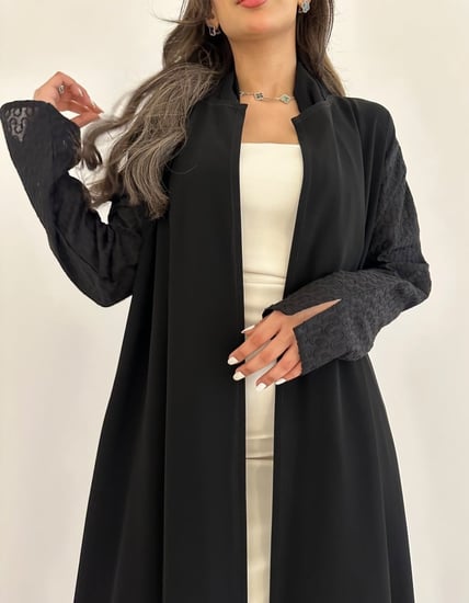 كريب خفيف كوري كلوش مع اكمام لنن هندي