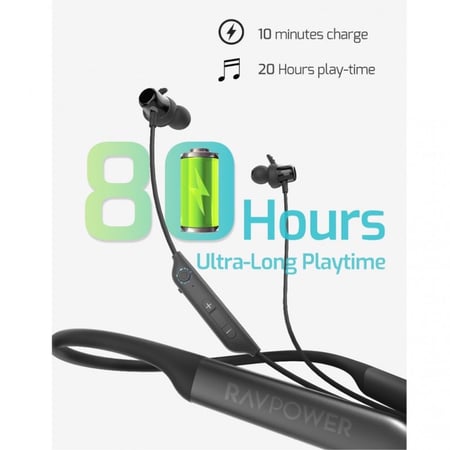 = سماعات رياضية لاسلكية راف باور - اسود