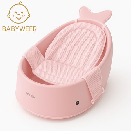 بانيو استحمام للأطفال بشكل الحوت مع شبكة مريحة