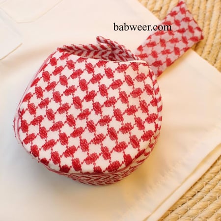 طاقية مواليد بنمط الشماغ