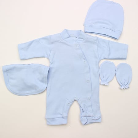 أفرول حديثي الولادة قطن اللون سماوي