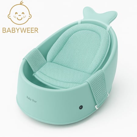 بانيو الحوت  للاطفال لون اخضر نعناعي