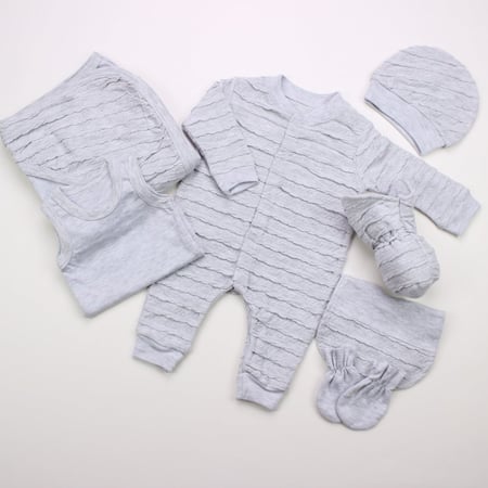 طقم ملابس مواليد بنمط الرمش لحديثي الولادة 7 قطع