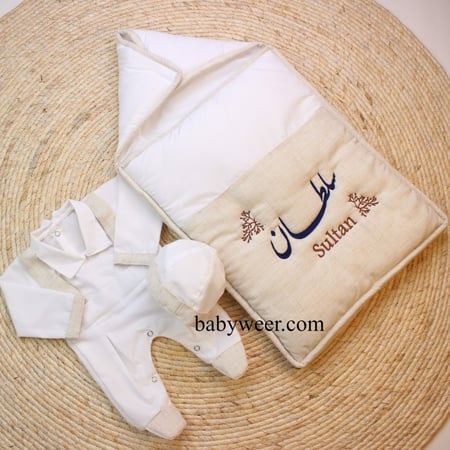 مدسات مواليد استقبال بتطريز الاسم اسم سلطان