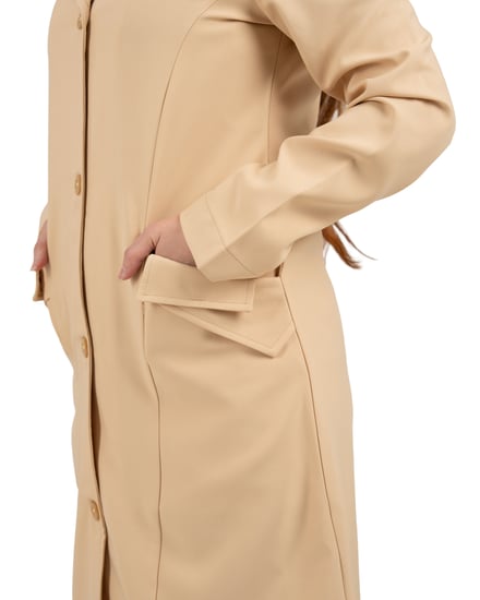 لابكوت نسائي بيج طويل 38 إنش ماجستي بخامة مرنة مقاومة للتجعد