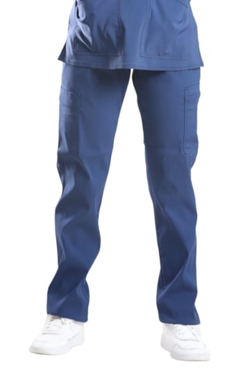 بنطلون سكراب طبي نسائي لادن بخامة مرنة وستة جيوب عملية