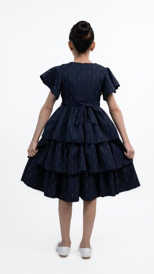 فستان بناتي أنيق بلون كحلي 251158