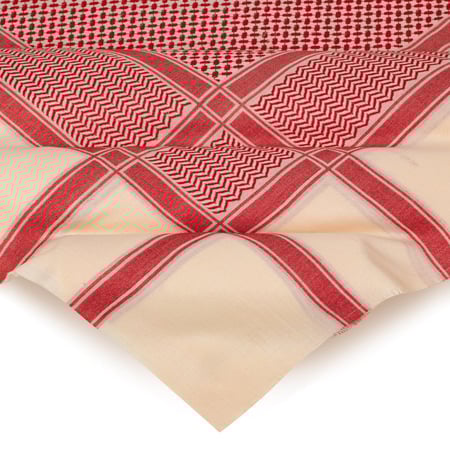 شماغ كشميري كلاسيك صوف  احمر على بيج موديل 2025