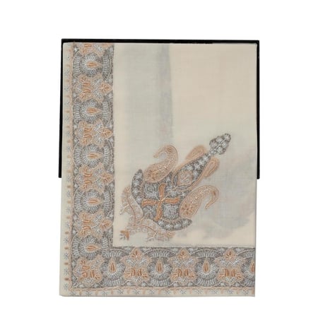 شال ميرينو كشمير الشتوي أصدار 2025  لون رصاصي على ذهبي