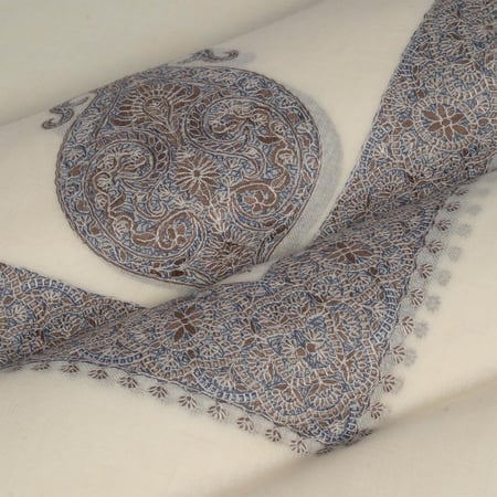 غترة شال ميرينو كشمير الشتوية أصدار 2025 لون ازرق على بني