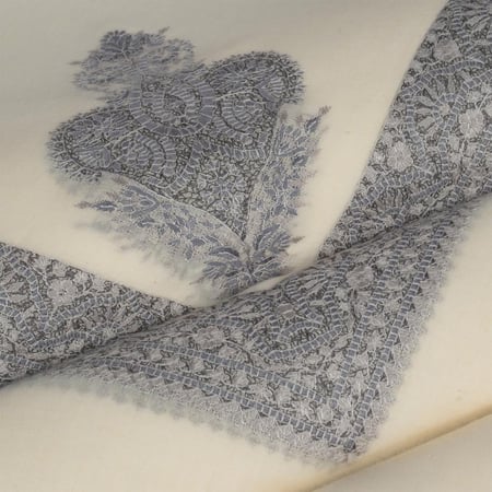 غترة شال ميرينو كشمير الشتوية أصدار 2025 لون ازرق على رمادي