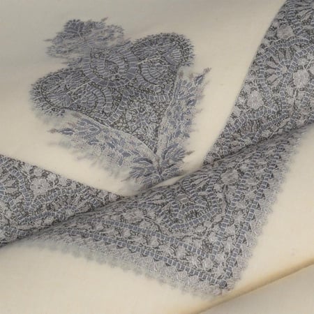 شال ميرينو كشمير الشتوي أصدار 2025 لون ازرق على رمادي