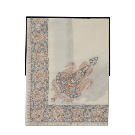 غترة شال ميرينو كشمير الشتوية أصدار 2025  لون رصاصي على ذهبي