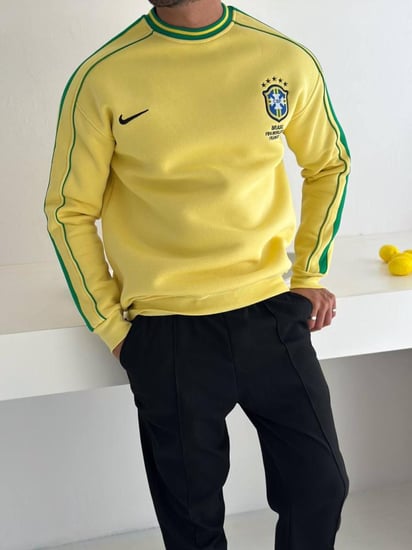 سويتر منتخب البرازيل الأصفر الكلاسيكي إصدار فرنسا 98 | لورد